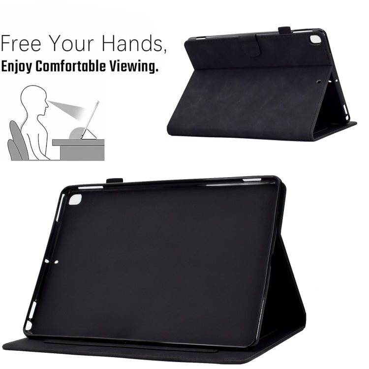 For iPad 10.2 / Air 10.5 2019 Embossed Smile Flip Tablet Leather Smart Case
