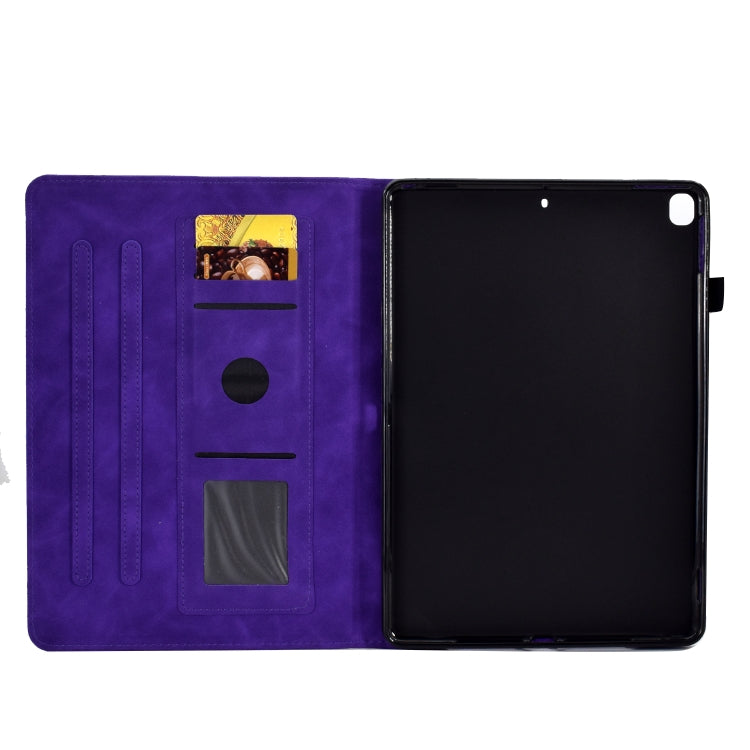 For iPad 10.2 / Air 10.5 2019 Embossed Smile Flip Tablet Leather Smart Case