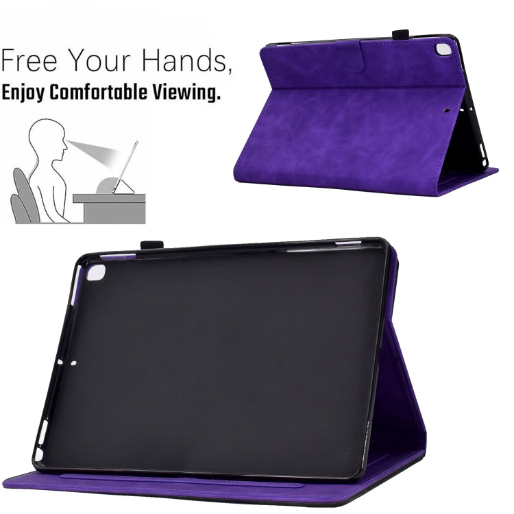 For iPad 10.2 / Air 10.5 2019 Embossed Smile Flip Tablet Leather Smart Case