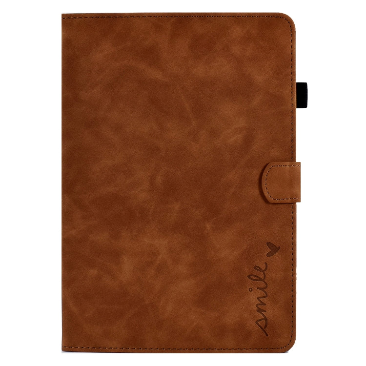 For iPad 10.2 / Air 10.5 2019 Embossed Smile Flip Tablet Leather Smart Case