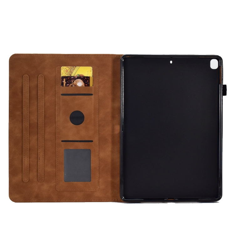 For iPad 10.2 / Air 10.5 2019 Embossed Smile Flip Tablet Leather Smart Case