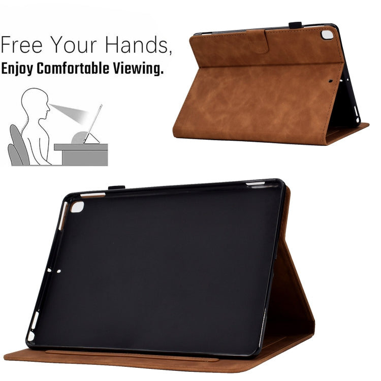 For iPad 10.2 / Air 10.5 2019 Embossed Smile Flip Tablet Leather Smart Case