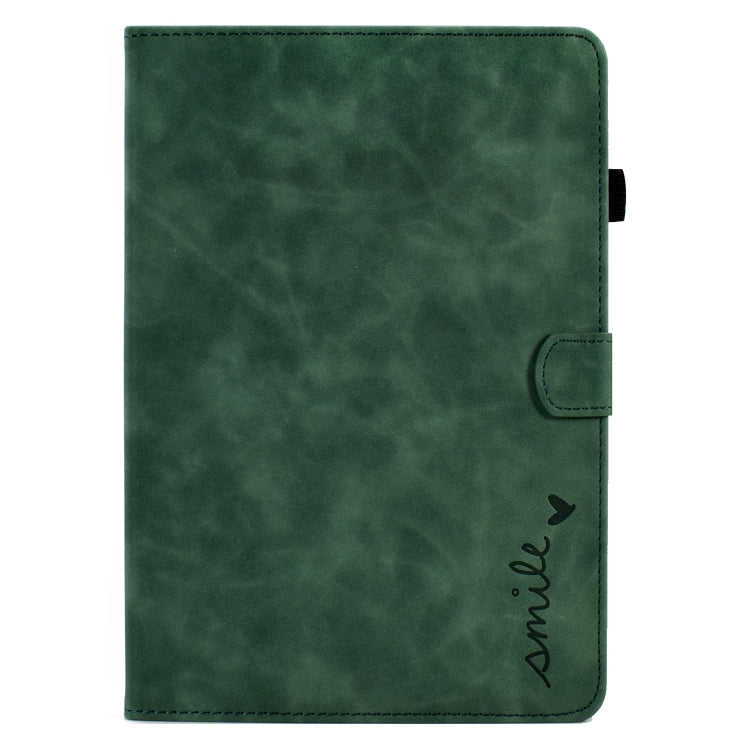 For iPad 10.2 / Air 10.5 2019 Embossed Smile Flip Tablet Leather Smart Case
