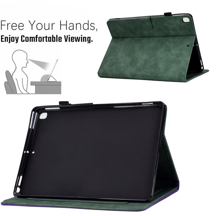 For iPad 10.2 / Air 10.5 2019 Embossed Smile Flip Tablet Leather Smart Case