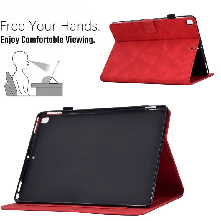 For iPad 10.2 / Air 10.5 2019 Embossed Smile Flip Tablet Leather Smart Case