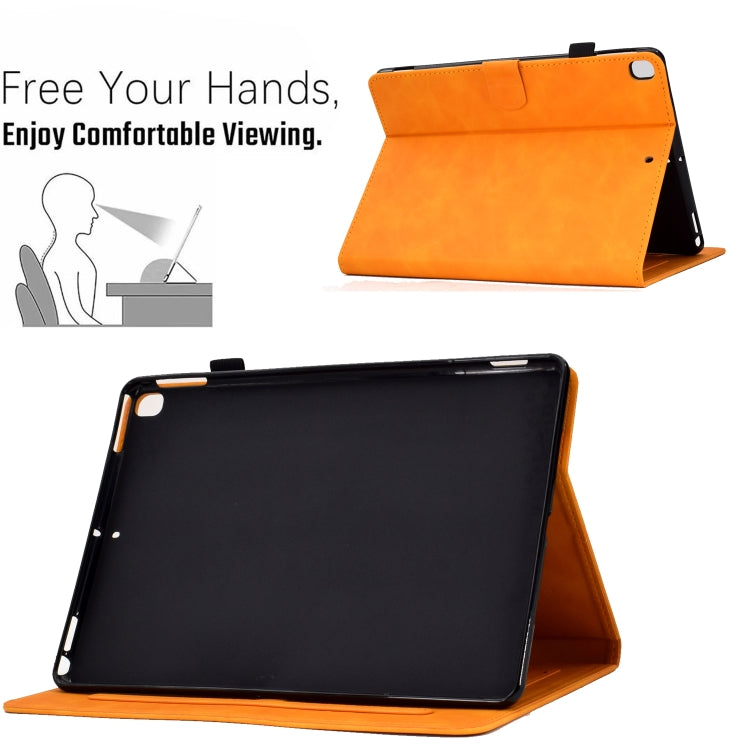 For iPad 10.2 / Air 10.5 2019 Embossed Smile Flip Tablet Leather Smart Case