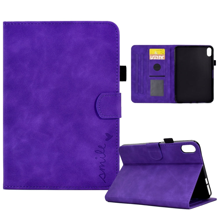 For iPad mini 6 Embossed Smile Flip Tablet Leather Smart Case