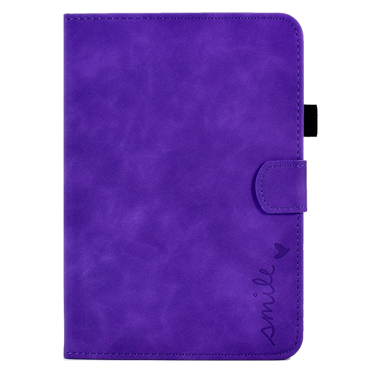 For iPad mini 6 Embossed Smile Flip Tablet Leather Smart Case