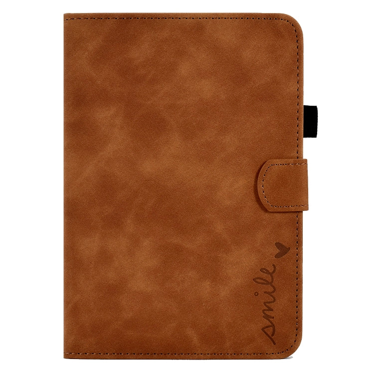 For iPad mini 6 Embossed Smile Flip Tablet Leather Smart Case