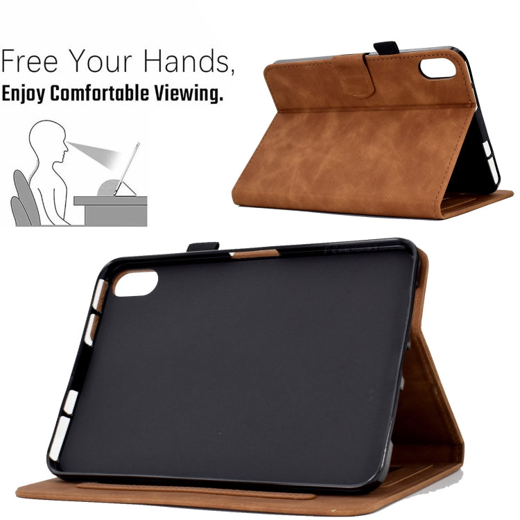 For iPad mini 6 Embossed Smile Flip Tablet Leather Smart Case