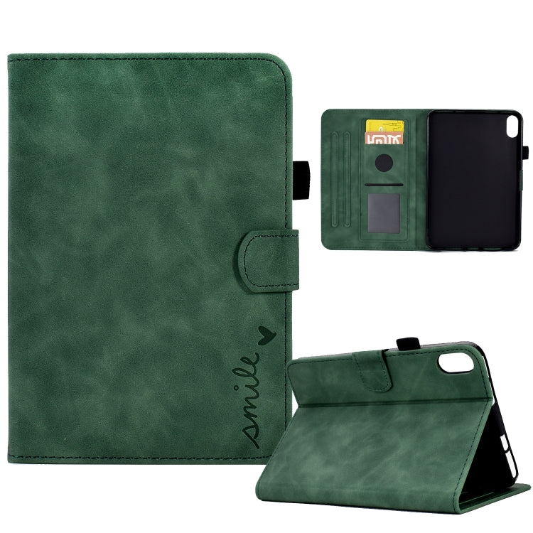 For iPad mini 6 Embossed Smile Flip Tablet Leather Smart Case