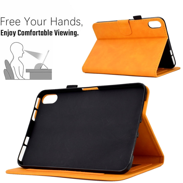 For iPad mini 6 Embossed Smile Flip Tablet Leather Smart Case