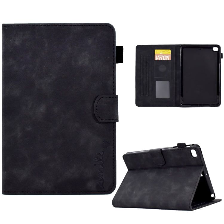 For iPad mini 5/4/3/2/1 Embossed Smile Flip Tablet Leather Smart Case