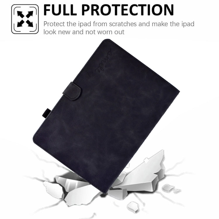 For iPad mini 5/4/3/2/1 Embossed Smile Flip Tablet Leather Smart Case