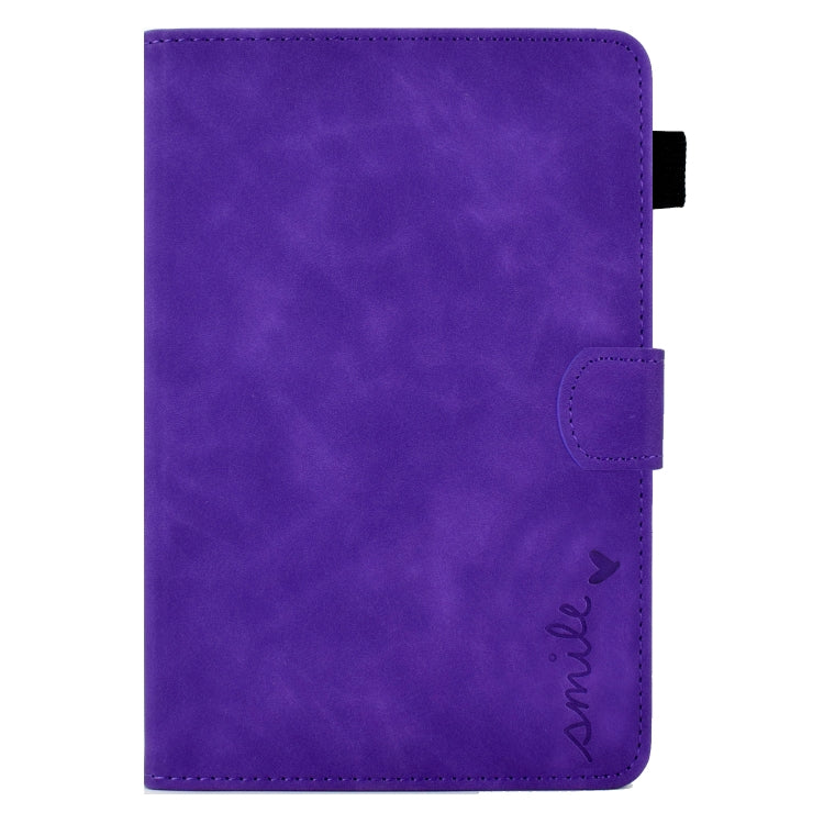 For iPad mini 5/4/3/2/1 Embossed Smile Flip Tablet Leather Smart Case