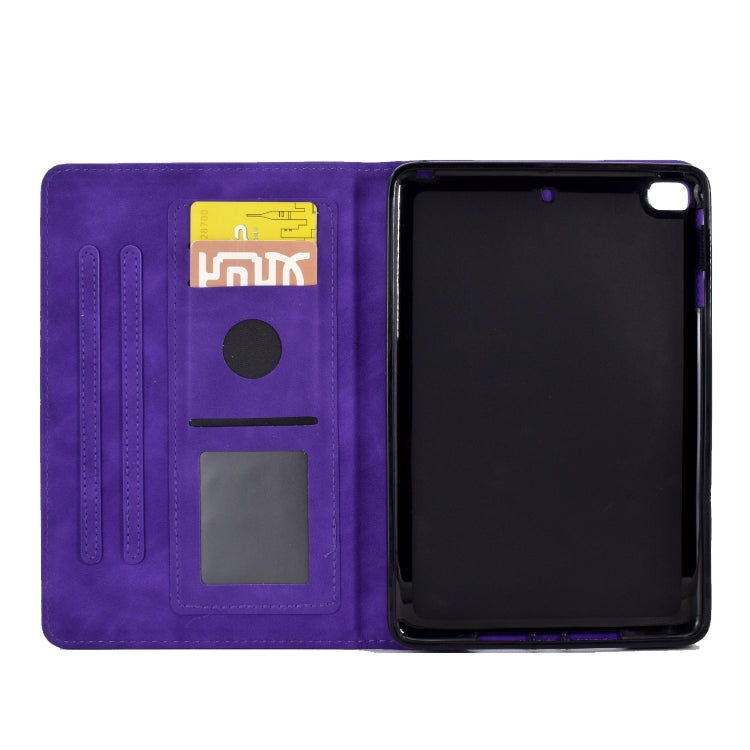 For iPad mini 5/4/3/2/1 Embossed Smile Flip Tablet Leather Smart Case