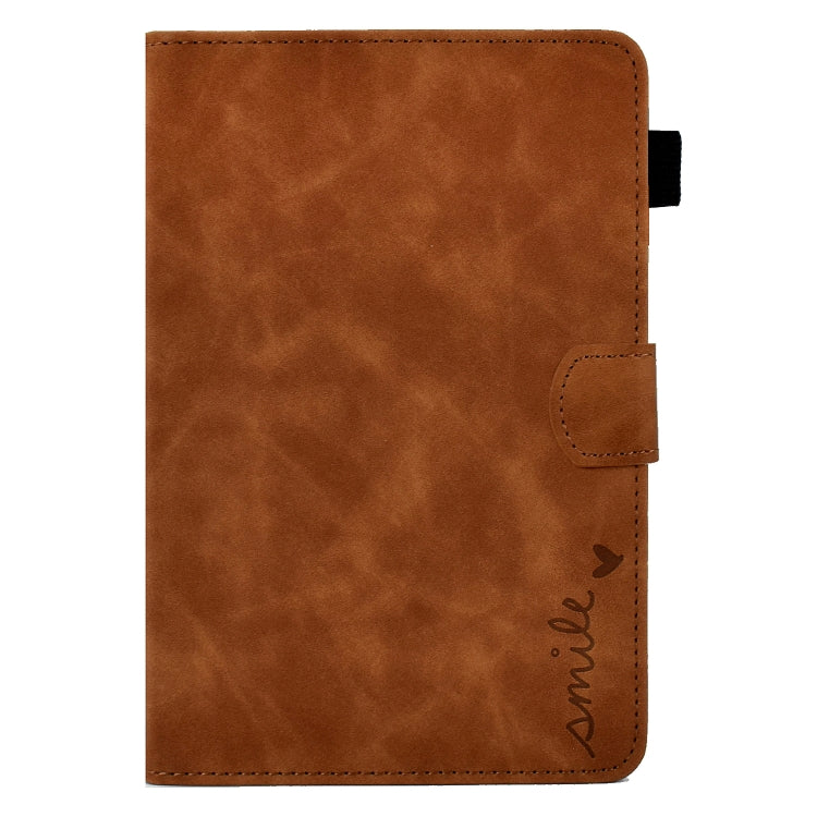 For iPad mini 5/4/3/2/1 Embossed Smile Flip Tablet Leather Smart Case