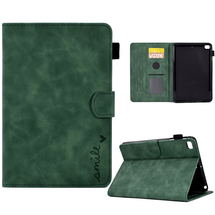 For iPad mini 5/4/3/2/1 Embossed Smile Flip Tablet Leather Smart Case