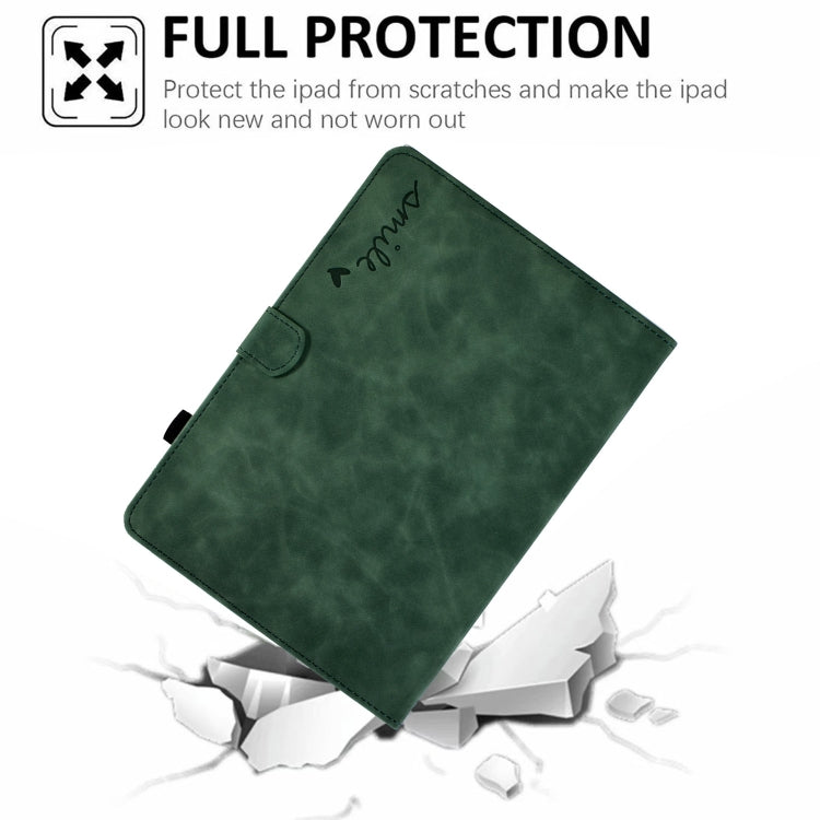 For iPad mini 5/4/3/2/1 Embossed Smile Flip Tablet Leather Smart Case
