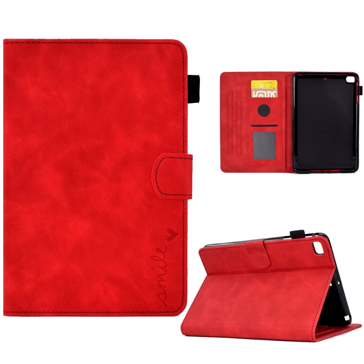For iPad mini 5/4/3/2/1 Embossed Smile Flip Tablet Leather Smart Case