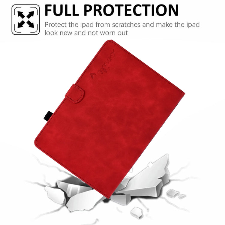 For iPad mini 5/4/3/2/1 Embossed Smile Flip Tablet Leather Smart Case