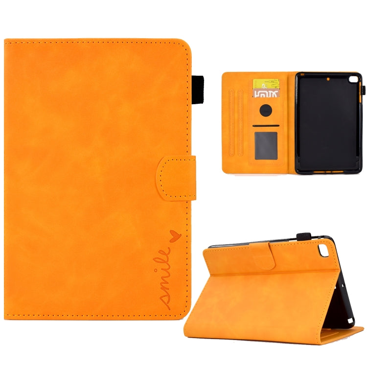 For iPad mini 5/4/3/2/1 Embossed Smile Flip Tablet Leather Smart Case