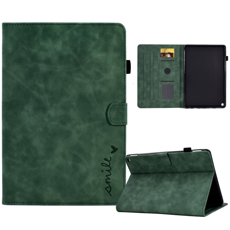 For Amazon Kindle Fire HD 8 2022 / 2020 Embossed Smile Flip Tablet Leather Case