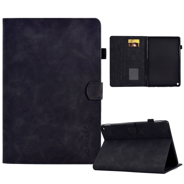 For Amazon Kindle Fire HD 10 2021 Embossed Smile Flip Tablet Leather Case