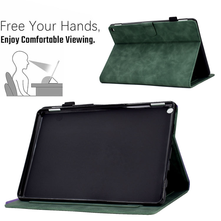 For Amazon Kindle Fire HD 10 2021 Embossed Smile Flip Tablet Leather Case