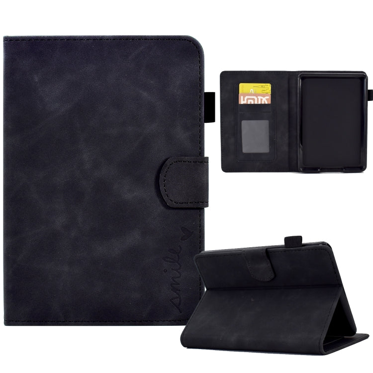 For Amazon Kindle Paperwhite 4/3/2/1 Embossed Smile Flip Tablet Leather Case