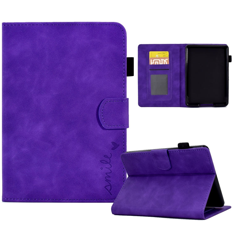 For Amazon Kindle Paperwhite 4/3/2/1 Embossed Smile Flip Tablet Leather Case