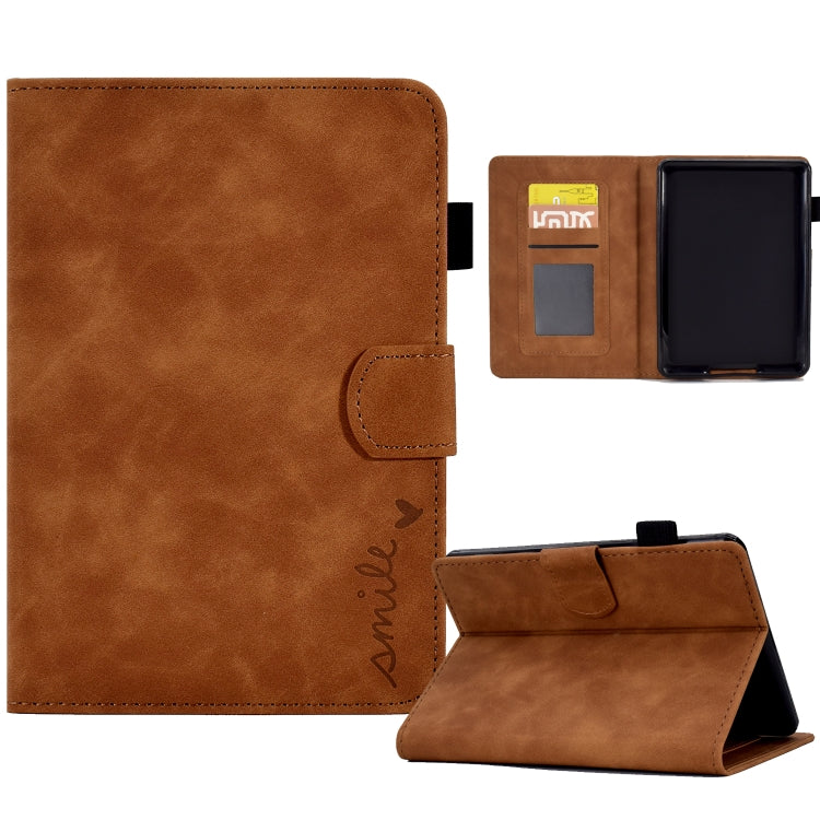 For Amazon Kindle Paperwhite 4/3/2/1 Embossed Smile Flip Tablet Leather Case