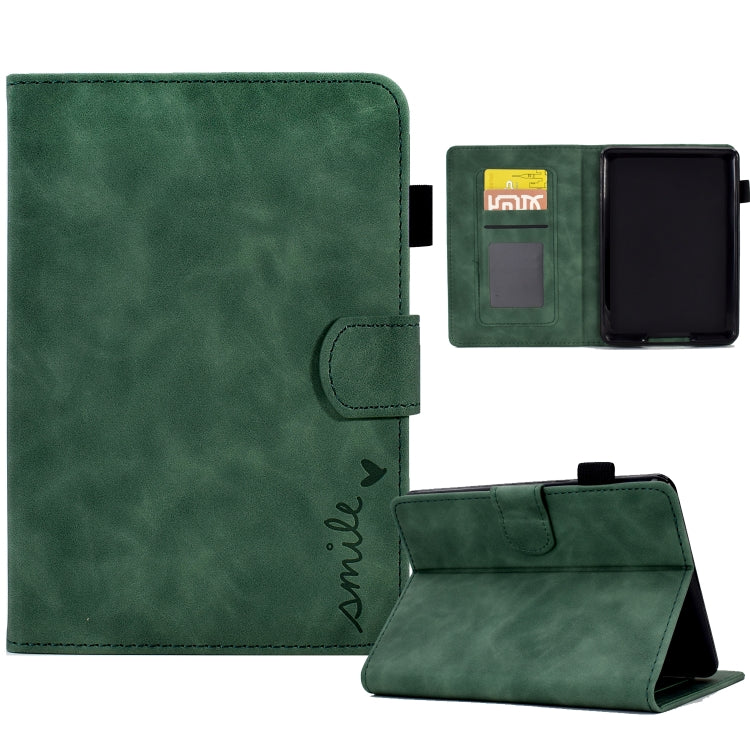 For Amazon Kindle Paperwhite 4/3/2/1 Embossed Smile Flip Tablet Leather Case