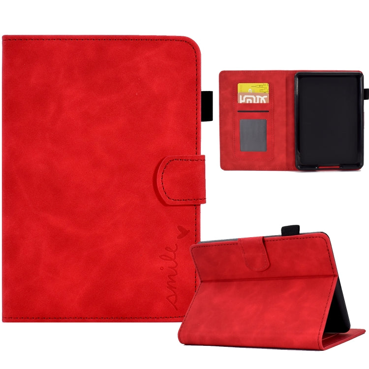 For Amazon Kindle Paperwhite 4/3/2/1 Embossed Smile Flip Tablet Leather Case