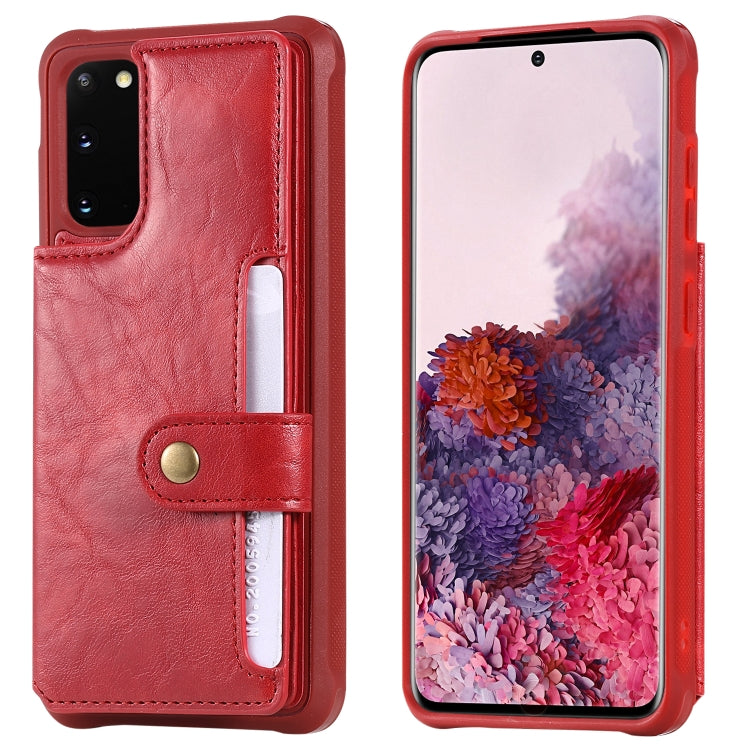 For Galaxy S20 Shockproof Horizontal Flip Protective Case with Holder & Card Slots & Wallet & Photo Frame & Short Lanyard