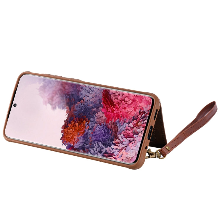 For Galaxy S20 Shockproof Horizontal Flip Protective Case with Holder & Card Slots & Wallet & Photo Frame & Short Lanyard