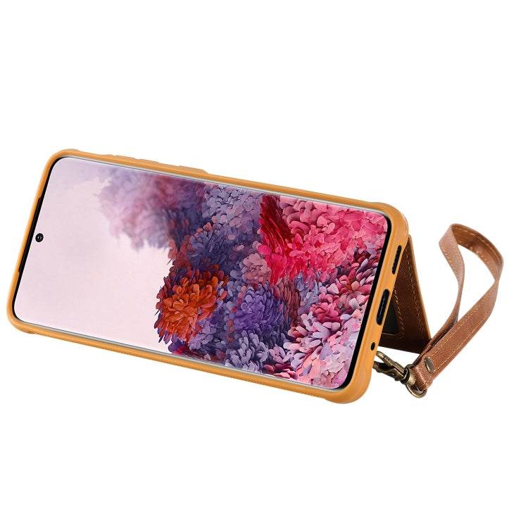 For Galaxy S20 Shockproof Horizontal Flip Protective Case with Holder & Card Slots & Wallet & Photo Frame & Short Lanyard