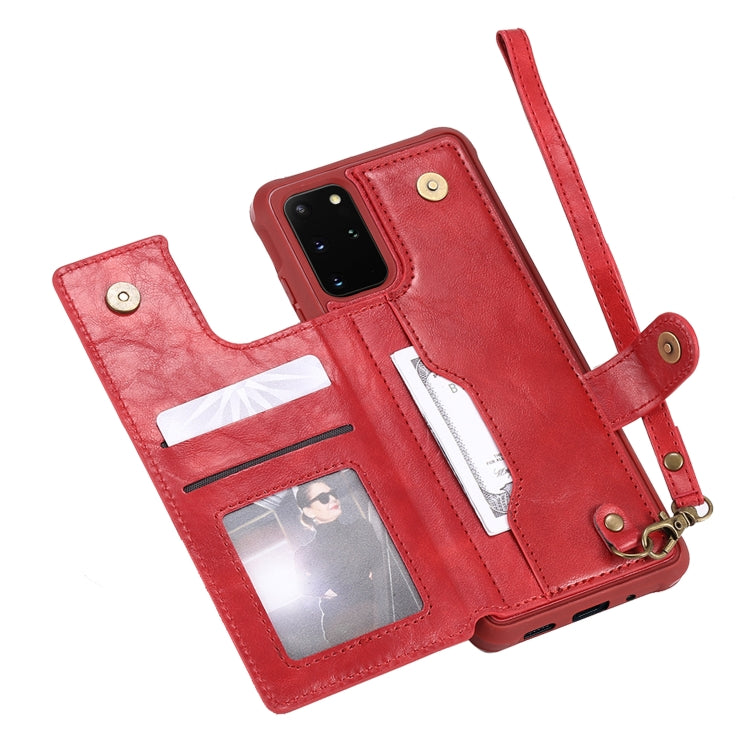 For Galaxy S20 Plus Shockproof Horizontal Flip Protective Case with Holder & Card Slots & Wallet & Photo Frame & Short Lanyard