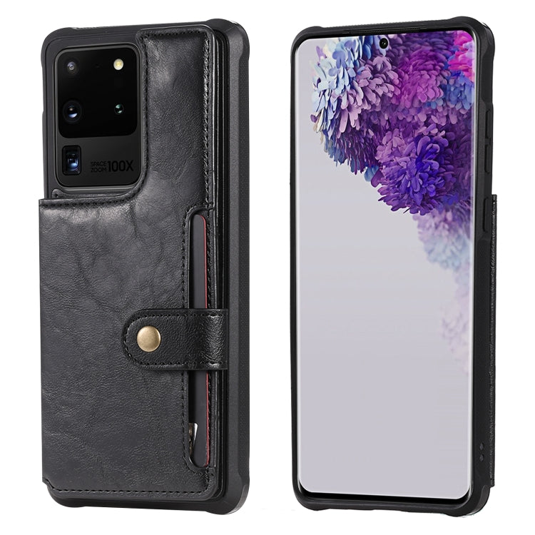 For Galaxy S20 Ultra Shockproof Horizontal Flip Protective Case with Holder & Card Slots & Wallet & Photo Frame & Short Lanyard