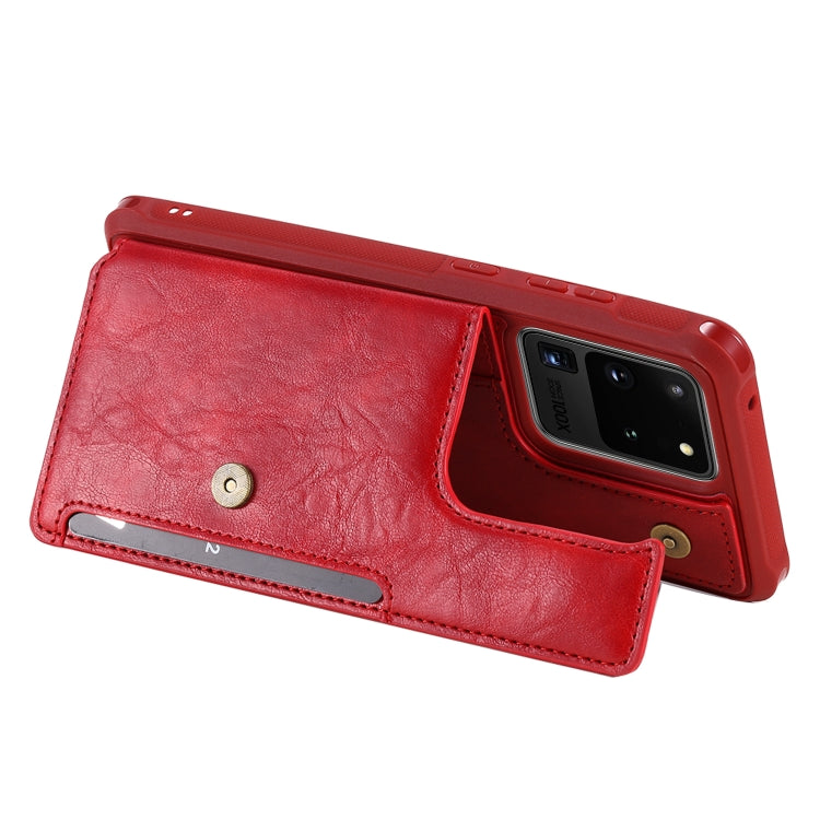 For Galaxy S20 Ultra Shockproof Horizontal Flip Protective Case with Holder & Card Slots & Wallet & Photo Frame & Short Lanyard