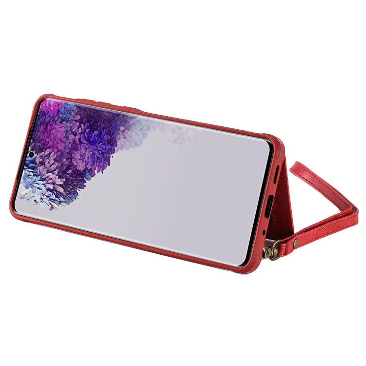 For Galaxy S20 Ultra Shockproof Horizontal Flip Protective Case with Holder & Card Slots & Wallet & Photo Frame & Short Lanyard
