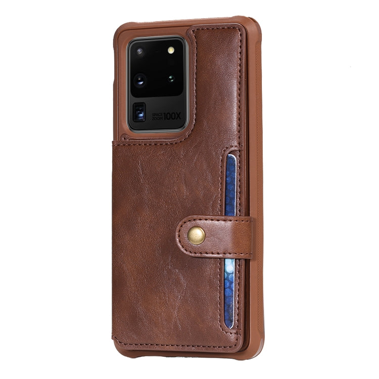 For Galaxy S20 Ultra Shockproof Horizontal Flip Protective Case with Holder & Card Slots & Wallet & Photo Frame & Short Lanyard