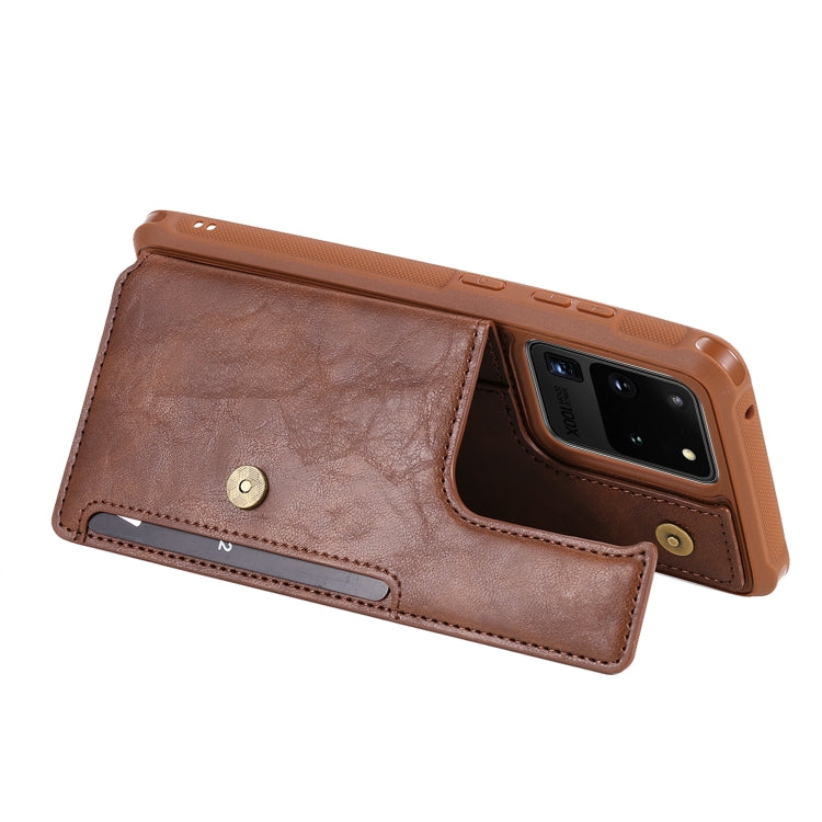 For Galaxy S20 Ultra Shockproof Horizontal Flip Protective Case with Holder & Card Slots & Wallet & Photo Frame & Short Lanyard