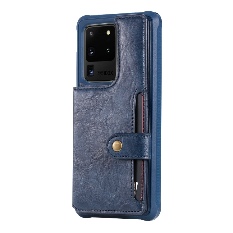 For Galaxy S20 Ultra Shockproof Horizontal Flip Protective Case with Holder & Card Slots & Wallet & Photo Frame & Short Lanyard