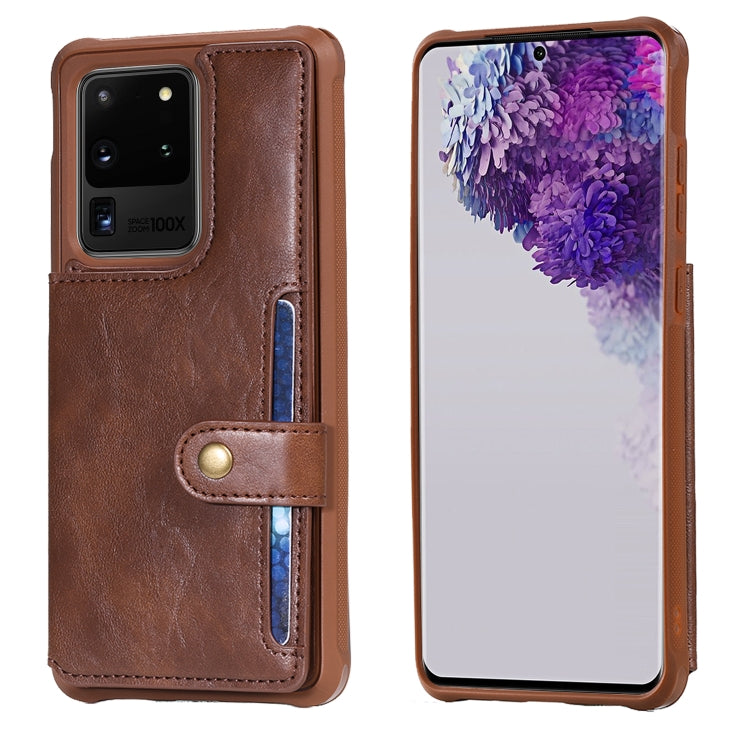 For Galaxy S20 Ultra Shockproof Horizontal Flip Protective Case with Holder & Card Slots & Wallet & Photo Frame & Short Lanyard
