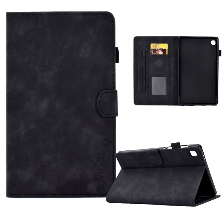 For Samsung Galaxy Tab A7 Lite T220 Embossed Smile Flip Tablet Leather Case