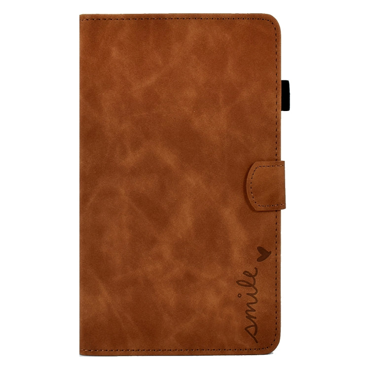 For Samsung Galaxy Tab A7 Lite T220 Embossed Smile Flip Tablet Leather Case