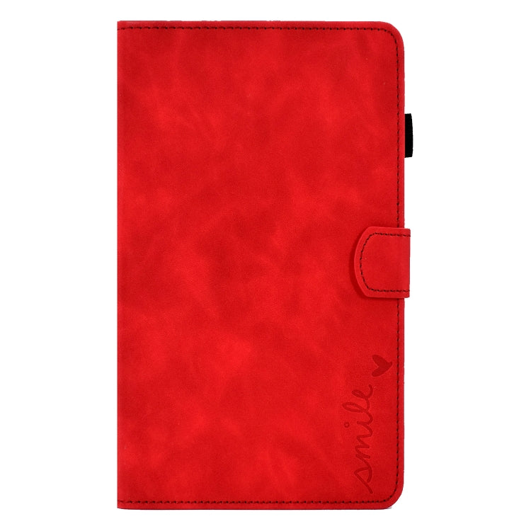 For Samsung Galaxy Tab A7 Lite T220 Embossed Smile Flip Tablet Leather Case
