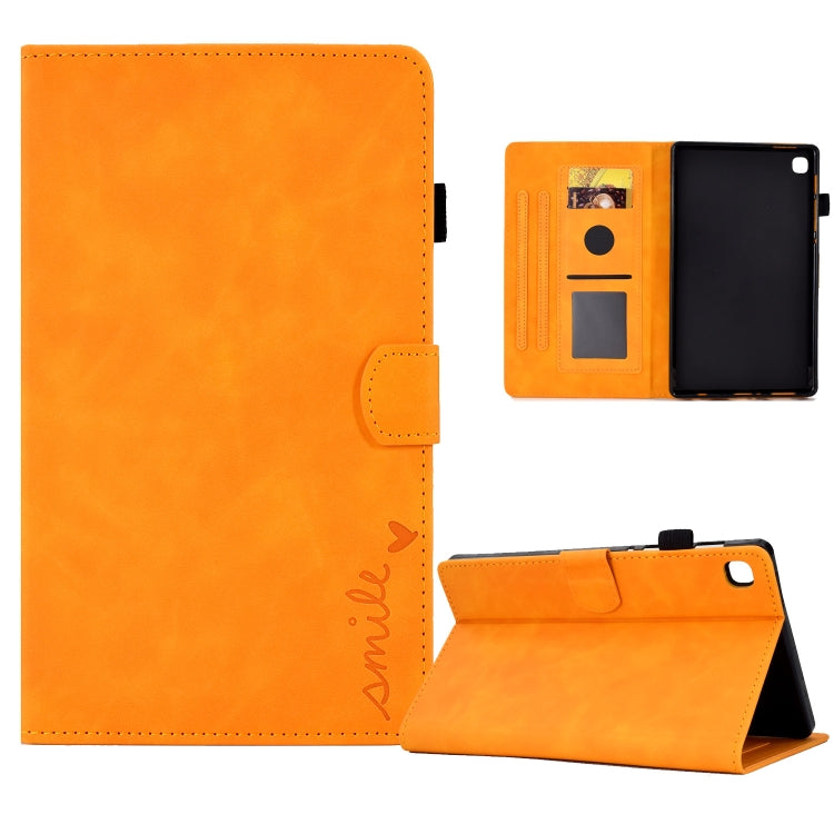 For Samsung Galaxy Tab A7 Lite T220 Embossed Smile Flip Tablet Leather Case