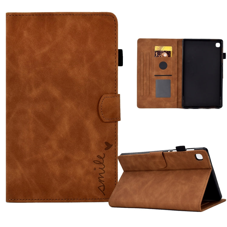For Samsung Galaxy Tab A7 10.4 2020 T500 Embossed Smile Flip Tablet Leather Case